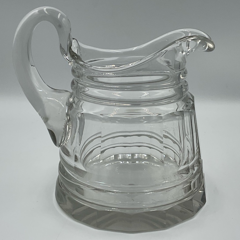 Antique Mid 19th-century Irish Cut Cider Clear Glass Pitcher